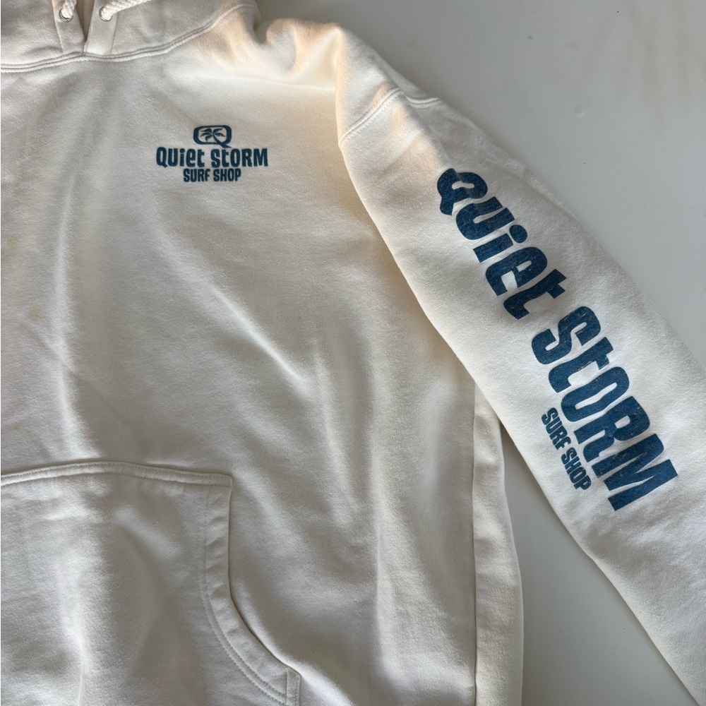 Quiet Storm Surf Shop Cream Hoodie